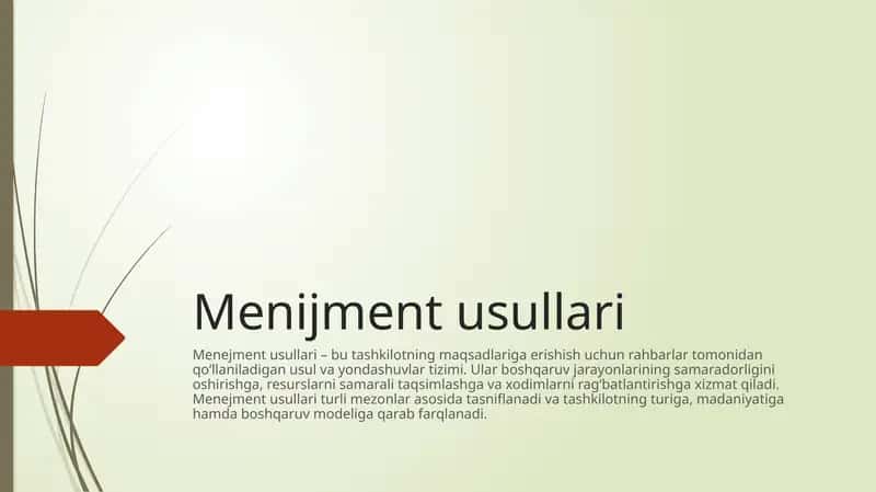 Menijment usullari 1