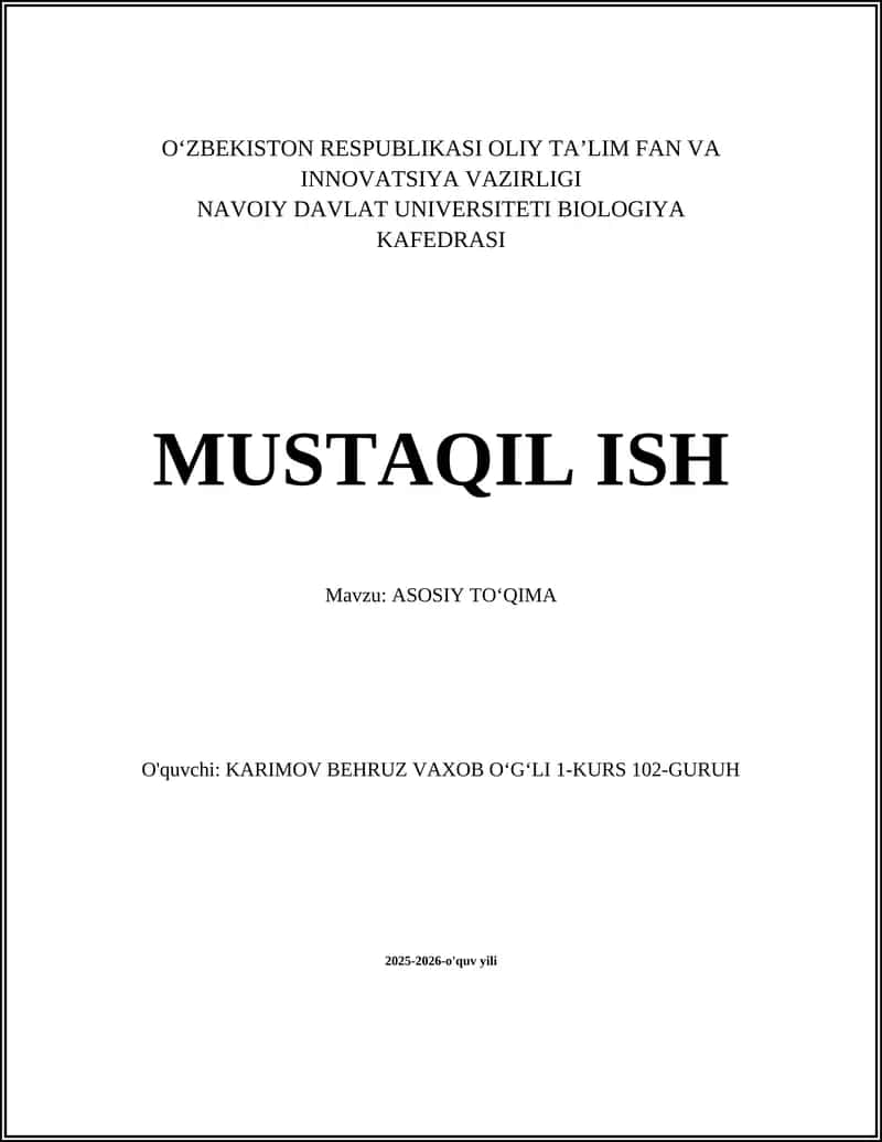 ASOSIY TOʻQIMA 1