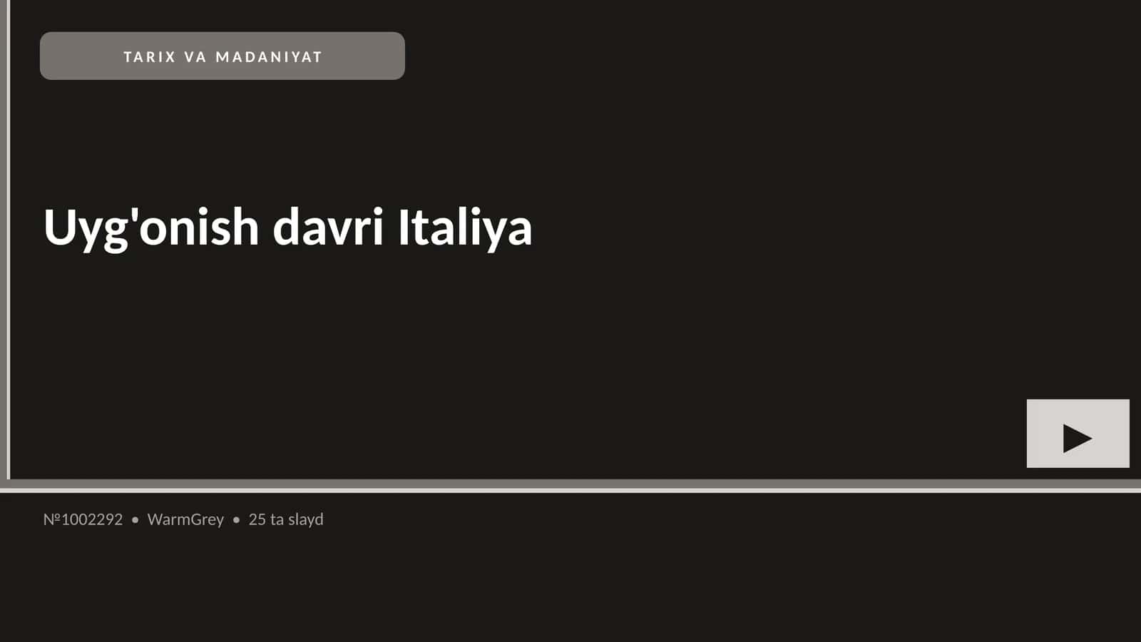 Uyg'onish davri Italiya 1