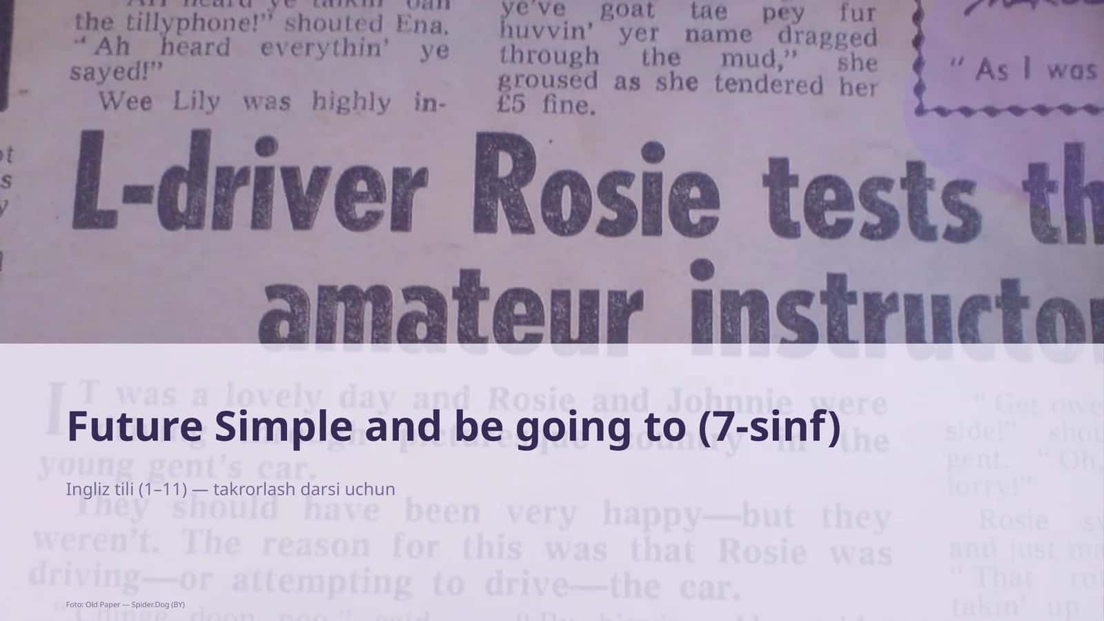 Future Simple and be going to (7-sinf) 1