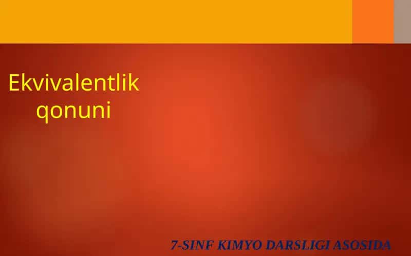 Ekvivalentlikqonuni 1