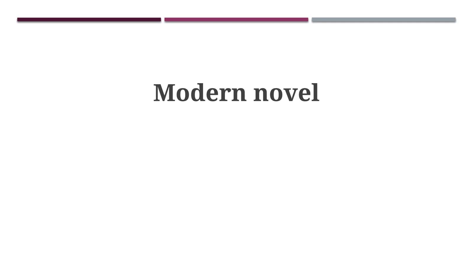 Modern novel 1