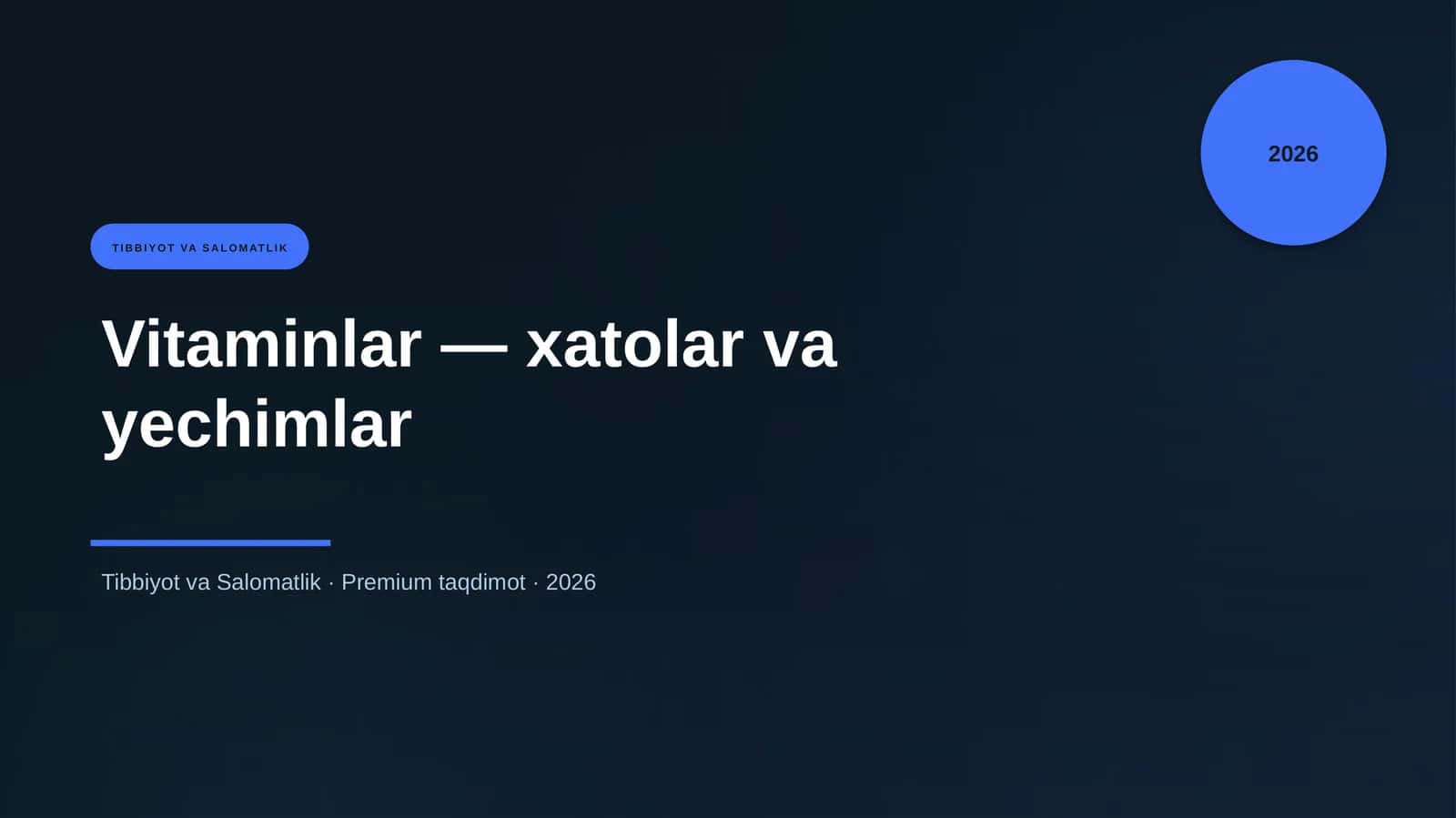 Vitaminlar — xatolar va yechimlar 1
