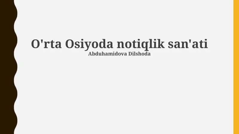 O'rta Osiyoda notiqlik san'ati 1
