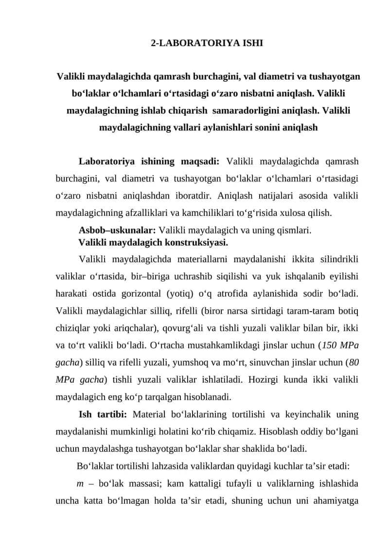 Valikli maydalagich 1
