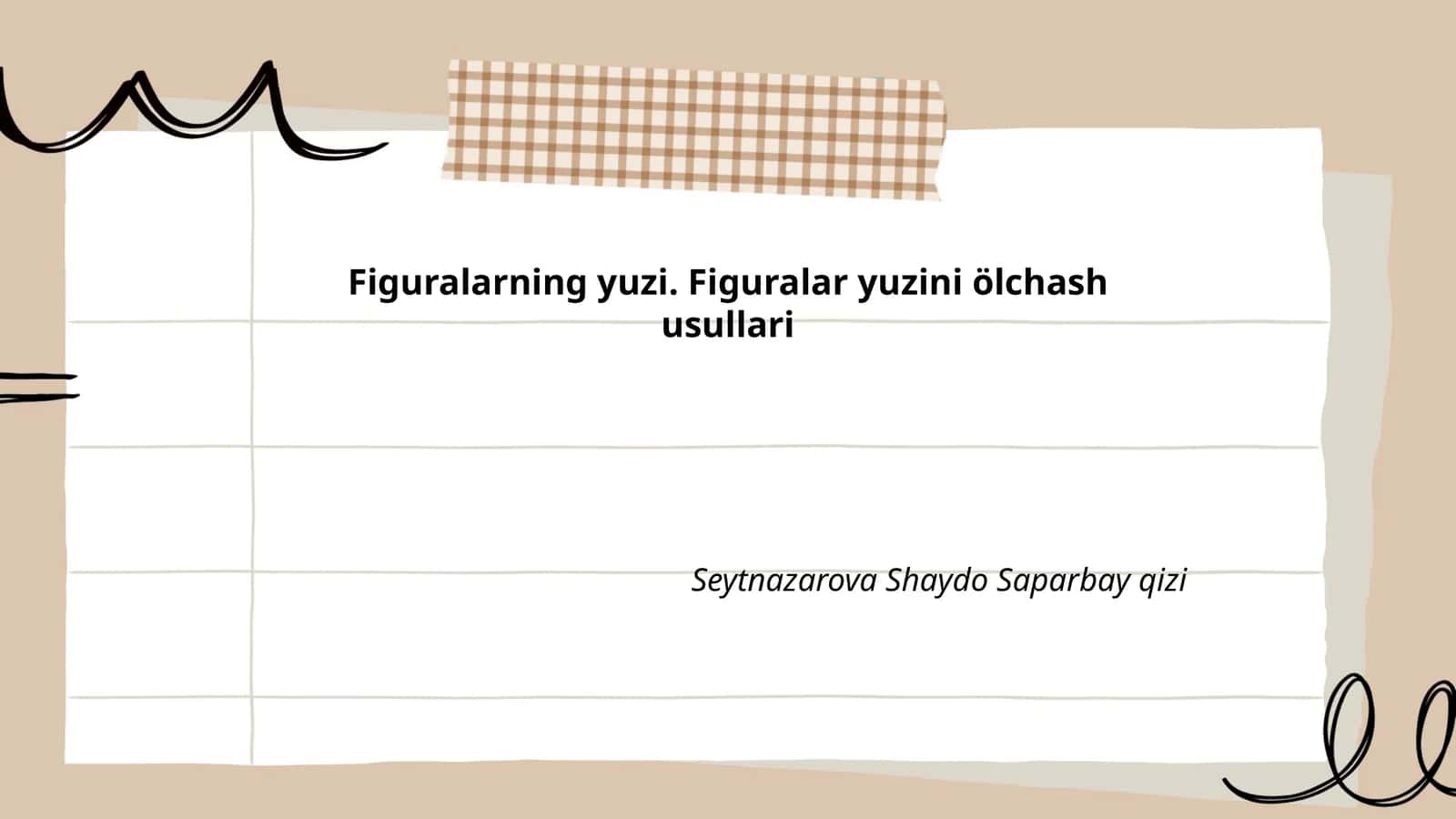 Figuralarning yuzi. Figuralar yuzini ölchash usullari 1