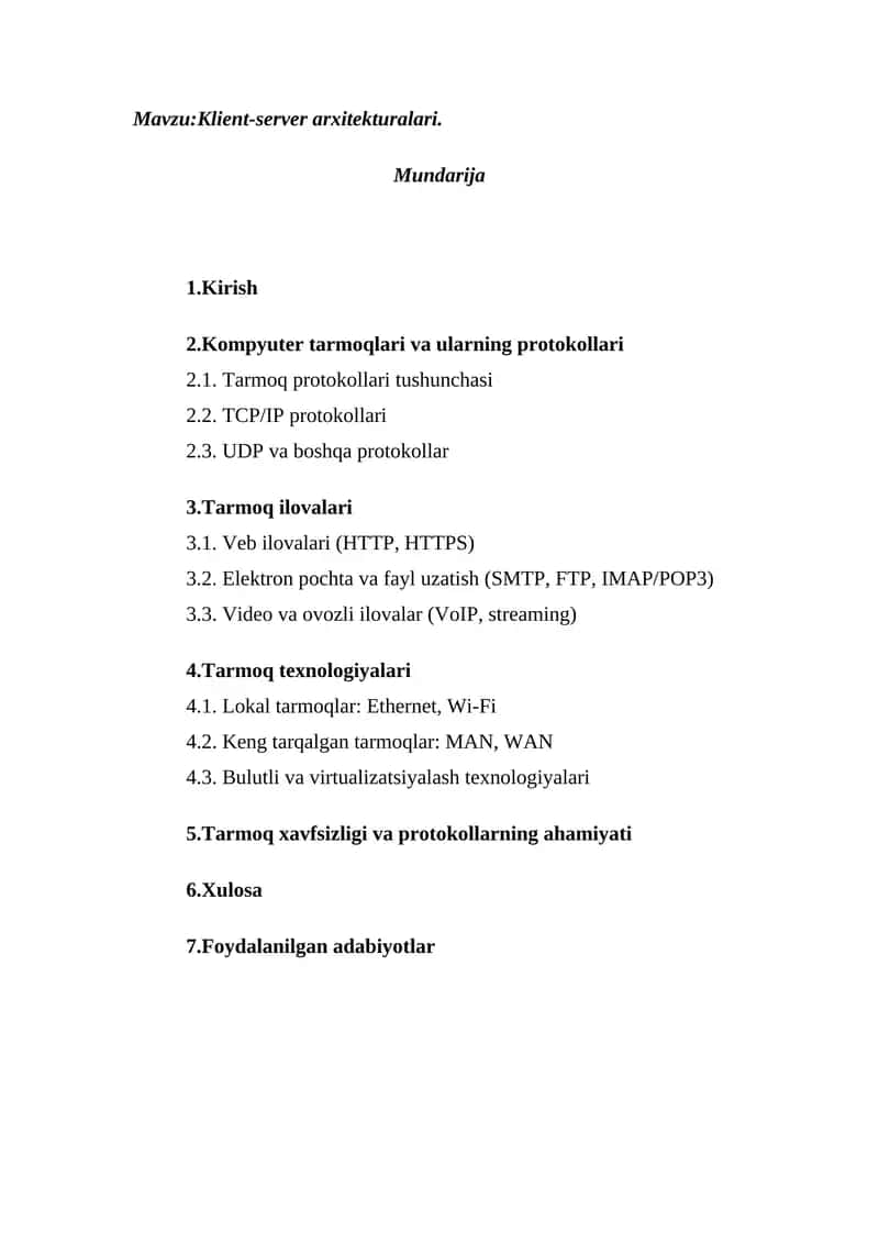 Klient-server arxitekturalari 1