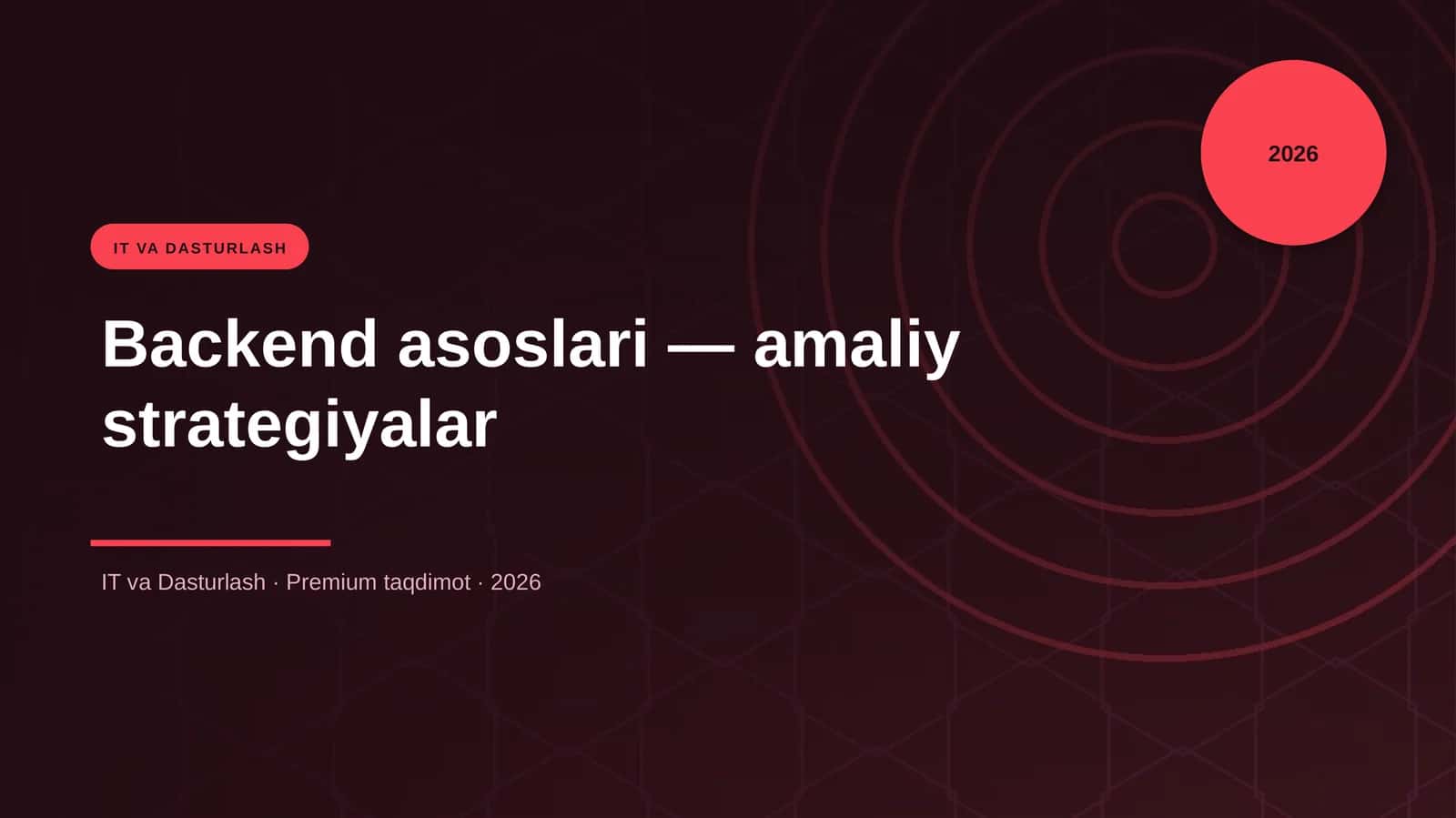Backend asoslari — amaliy strategiyalar 1