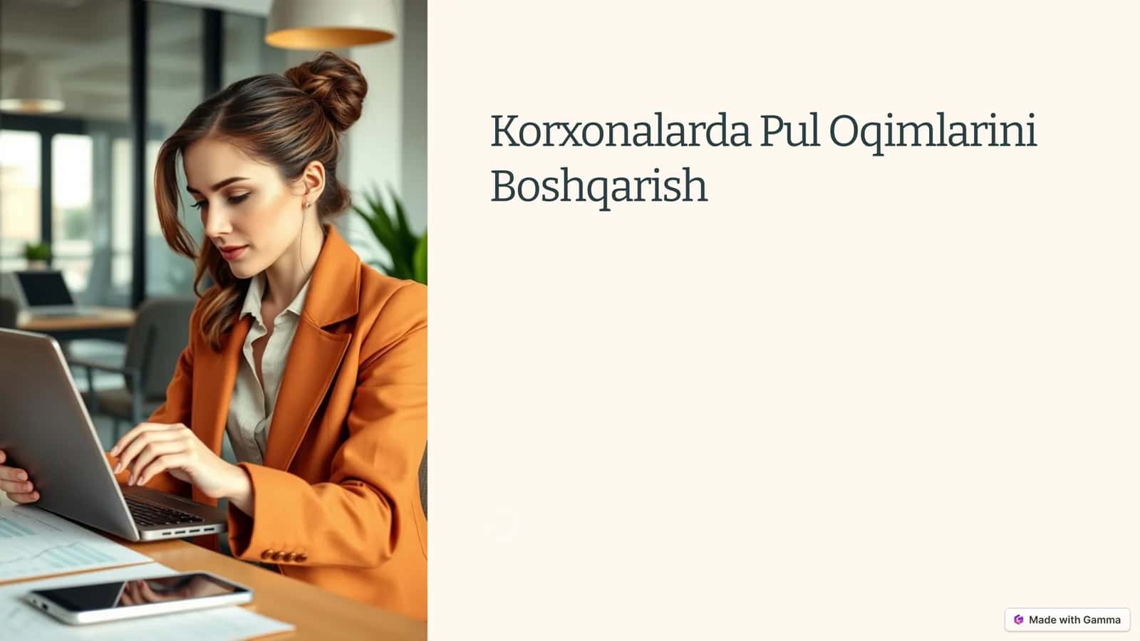 Pul Oqimlarini Boshqarish 1
