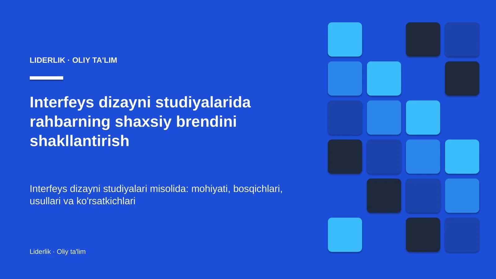 Interfeys dizayni studiyalarida rahbarning shaxsiy brendini shakllantirish 1