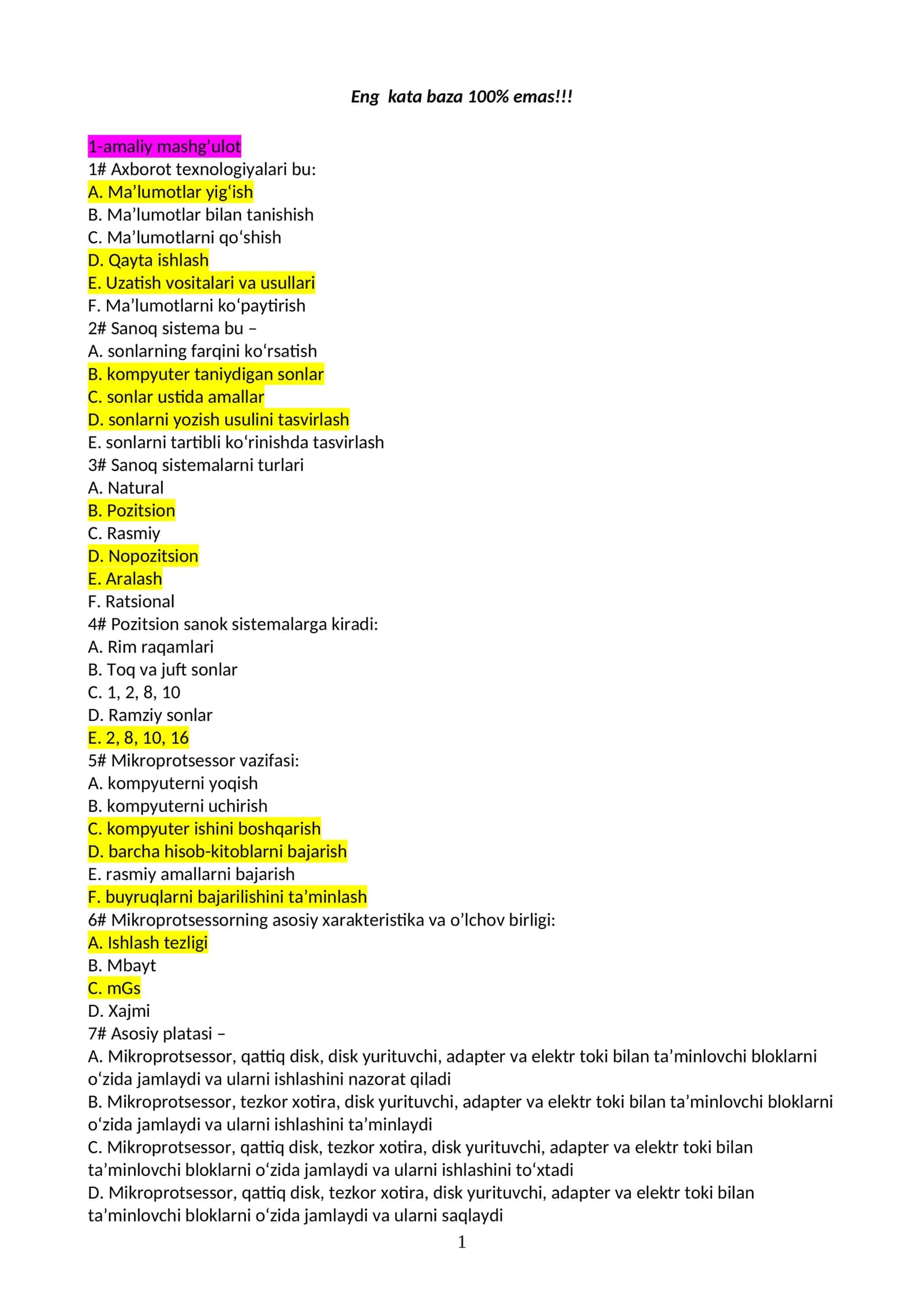 Axborot texnologiyalari 1