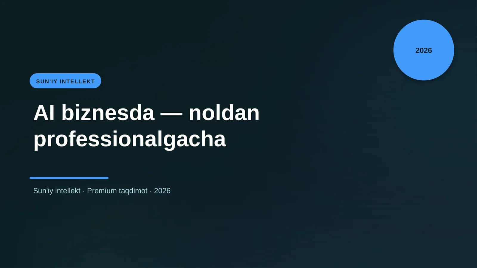 AI biznesda — noldan professionalgacha 1