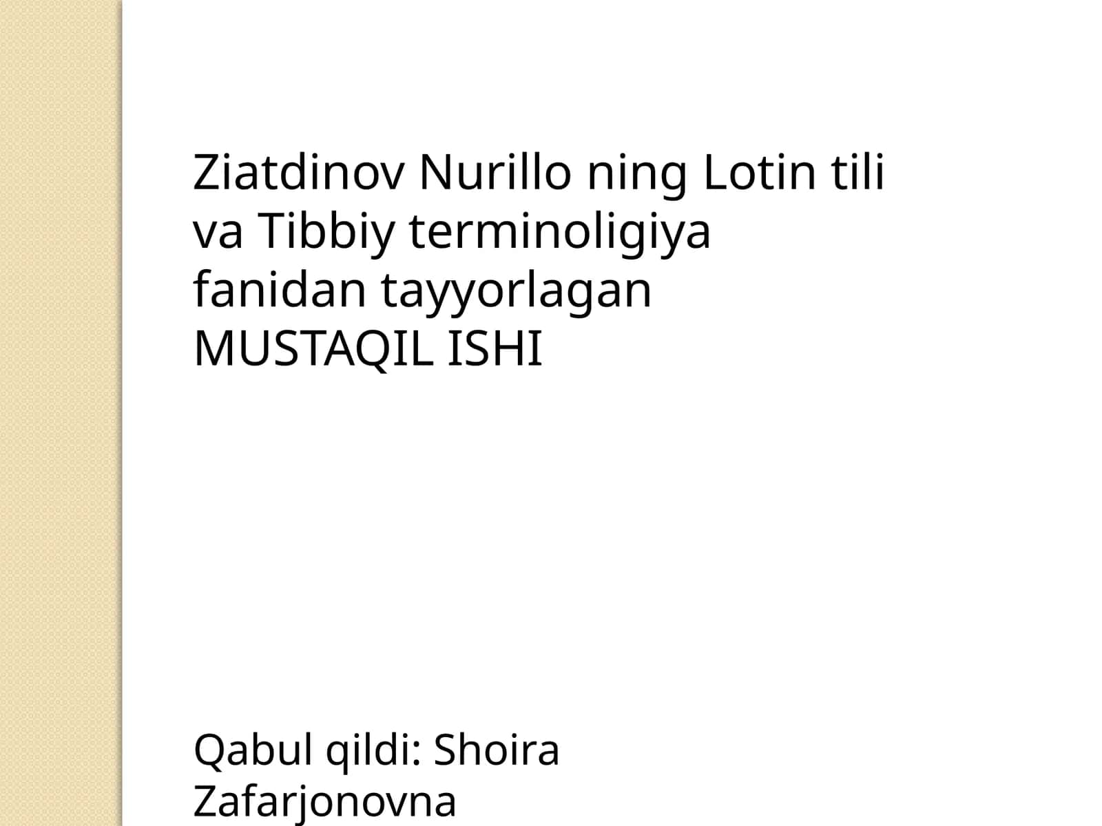 Zamonaviy tibbiyot texnologiyalari 1