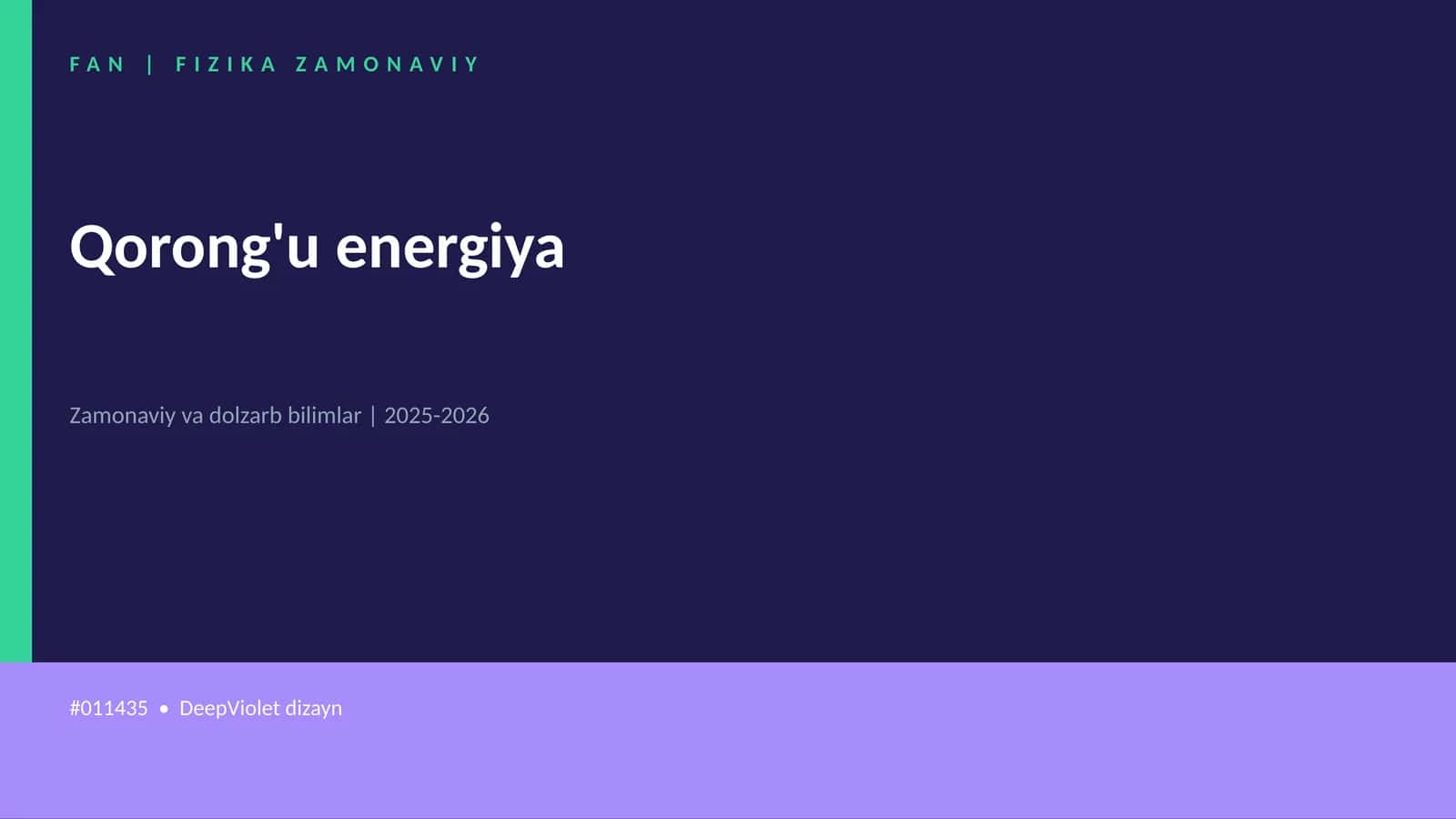 FIZIKA ZAMONAVIY 1