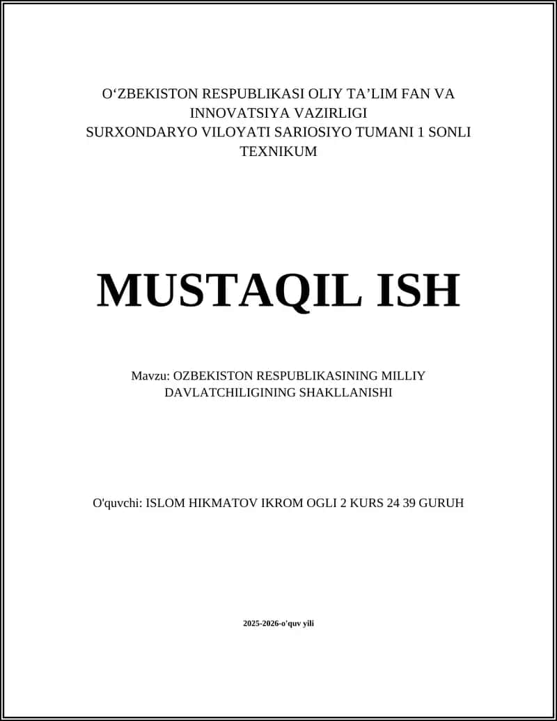 Oʻzbekistoning tarixiy ildizlari 1
