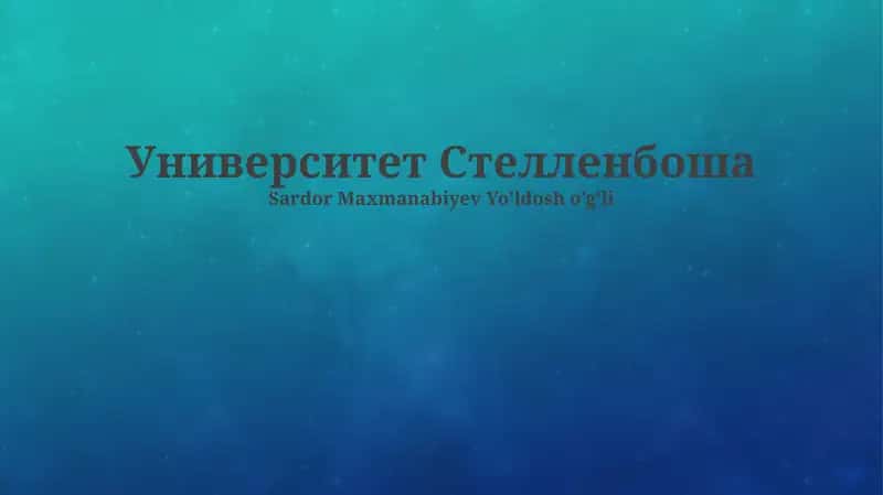 Университет Стелленбоша 1