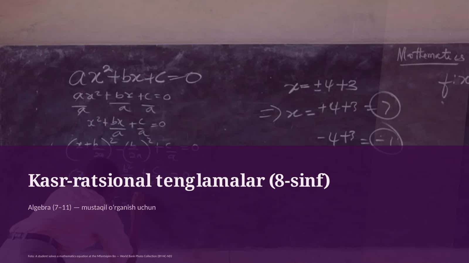 Kasr-ratsional tenglamalar (8-sinf) 1