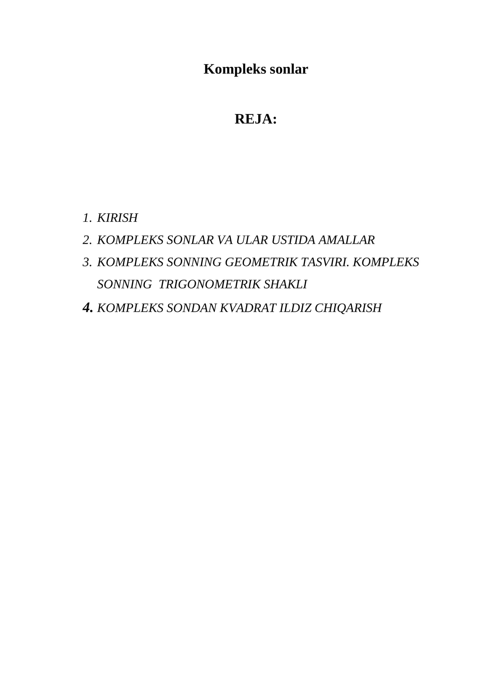 Kompleks sonlar 1