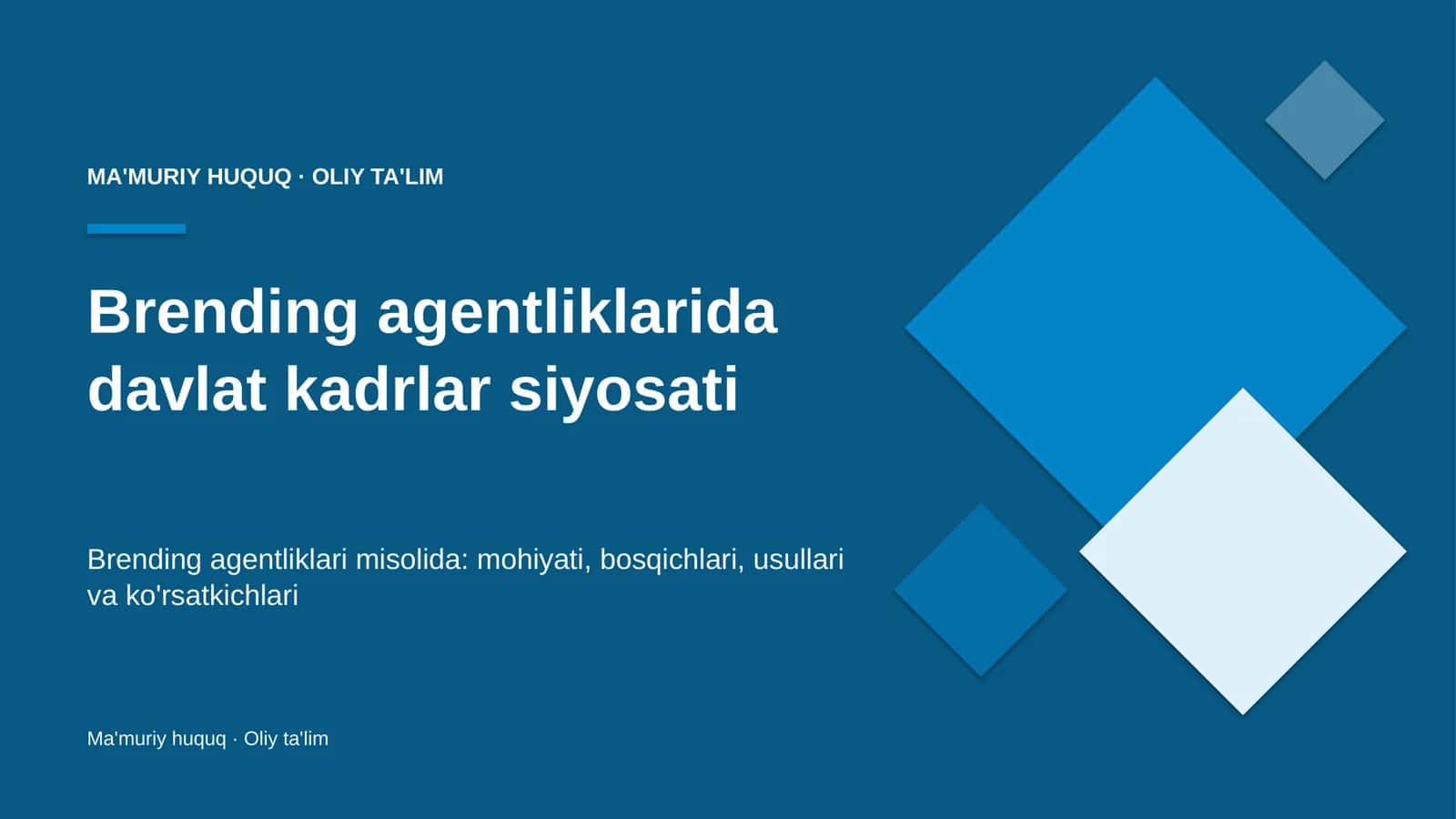 Brending agentliklarida davlat kadrlar siyosati 1