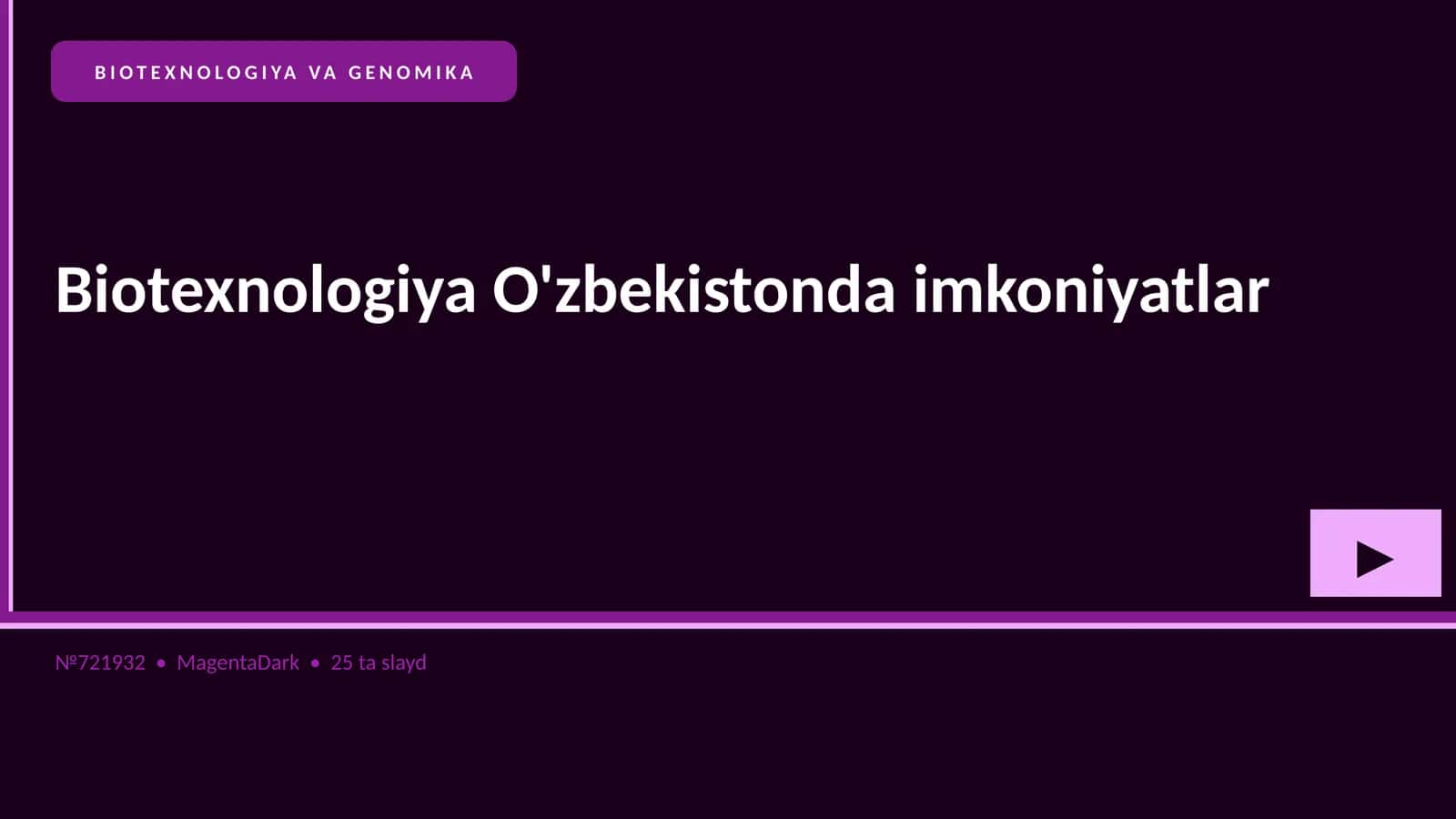 Biotexnologiya va Genomika 1