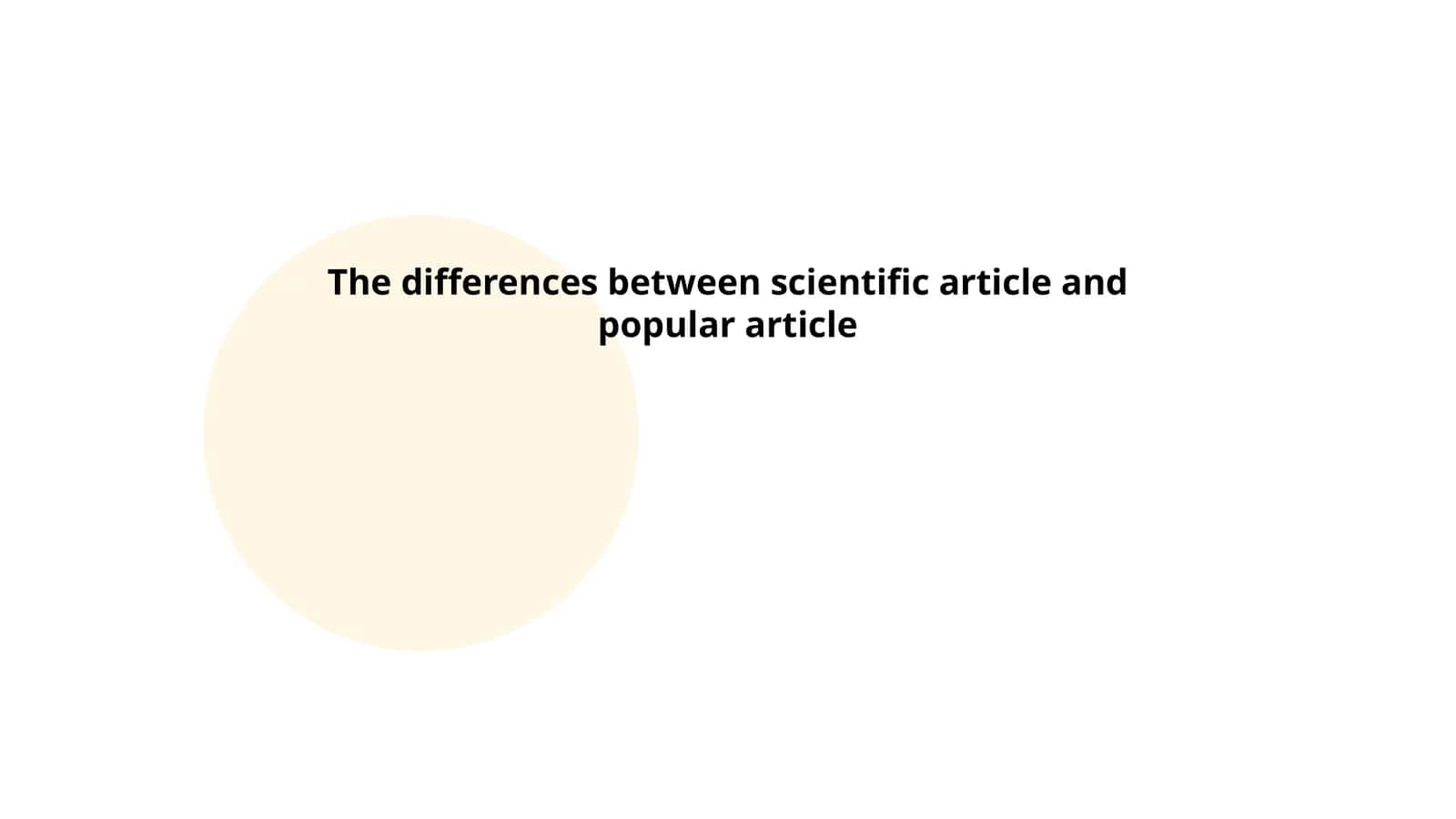 The differences between scientific article and popular article 1