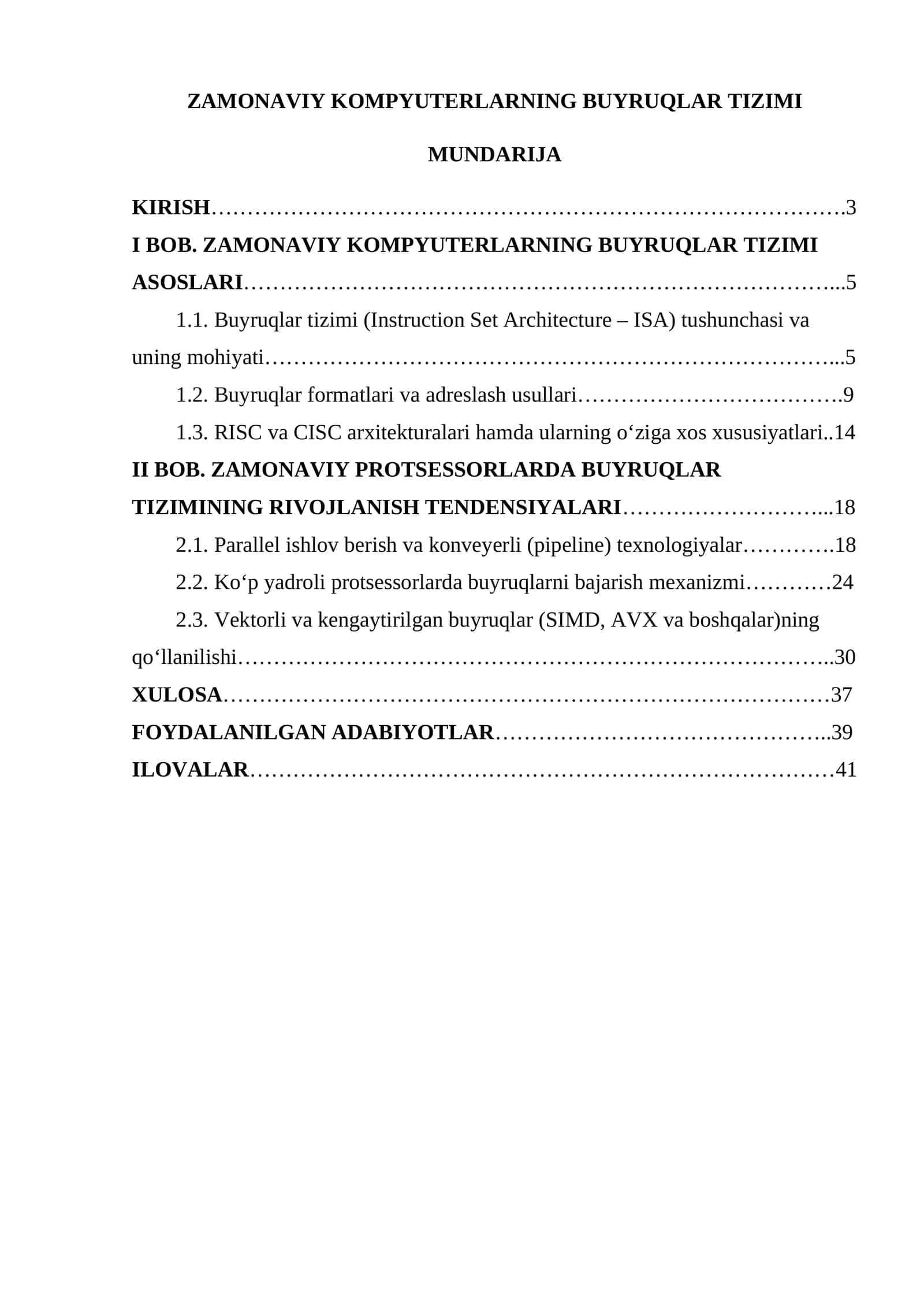 ZAMONAVIY KOMPYUTERLARNING BUYRUQLAR TIZIMI 1