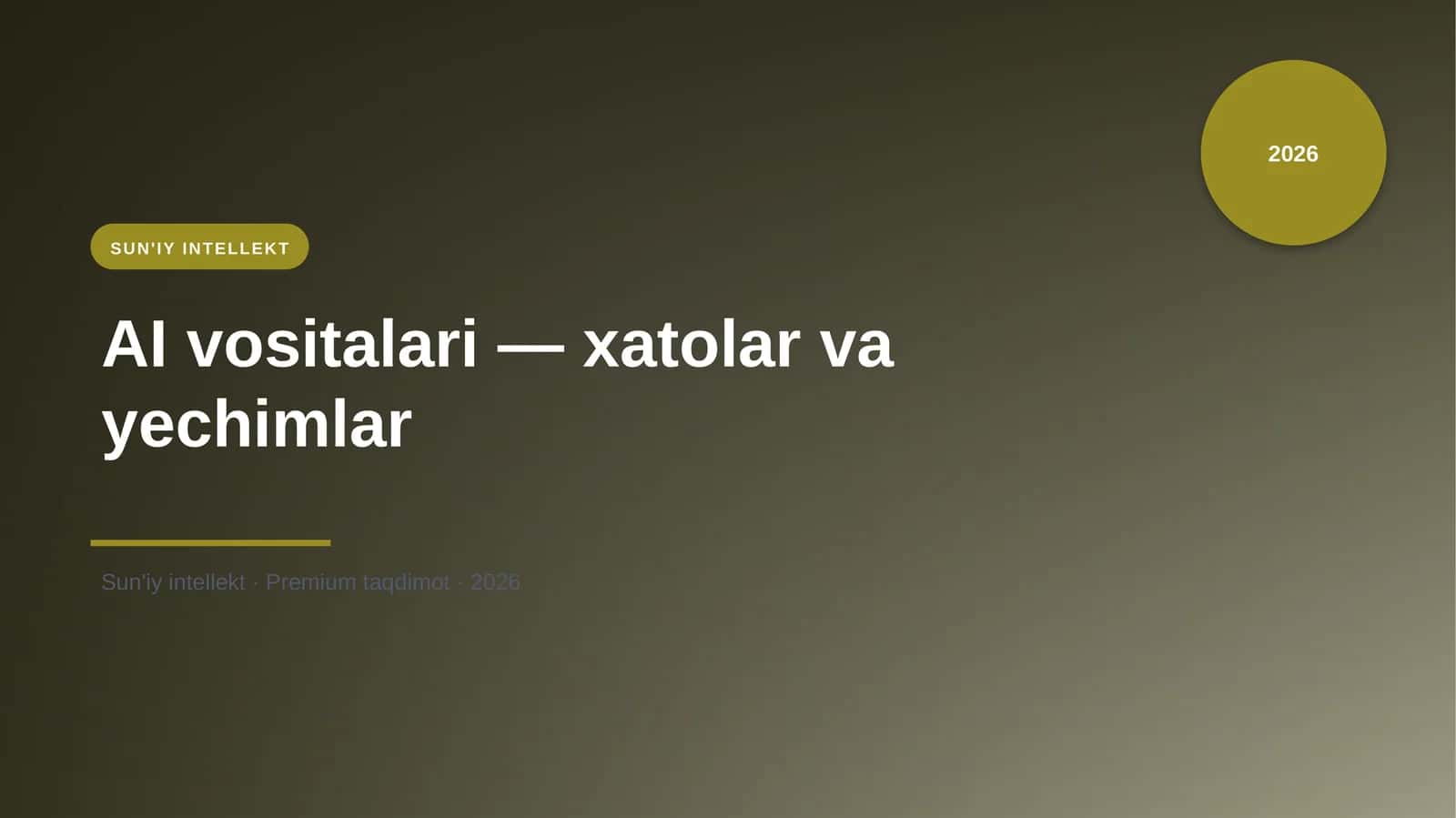 AI vositalari — xatolar va yechimlar 1
