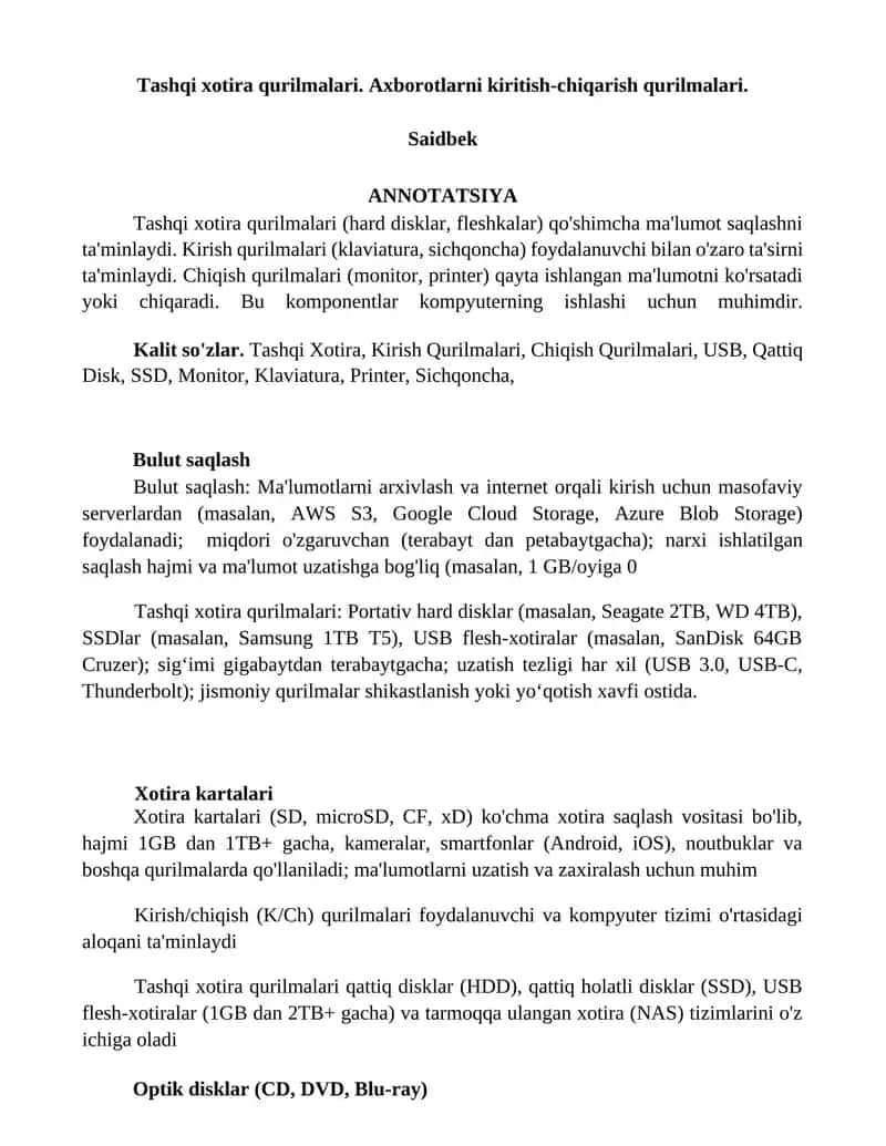 Tashqi xotira qurilmalari 1