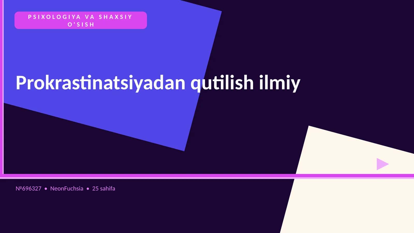 Prokrastinatsiyadan qutilish ilmiy 1