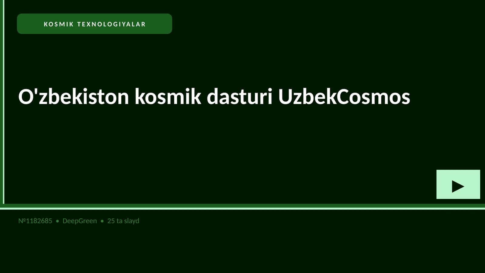 KOSMIK TEXNOLOGIYALAR 1