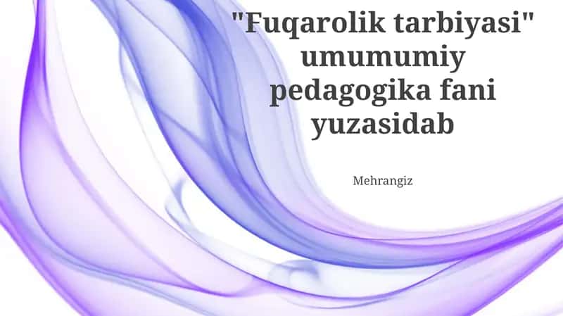 Fuqarolik Tarbiyasi 1