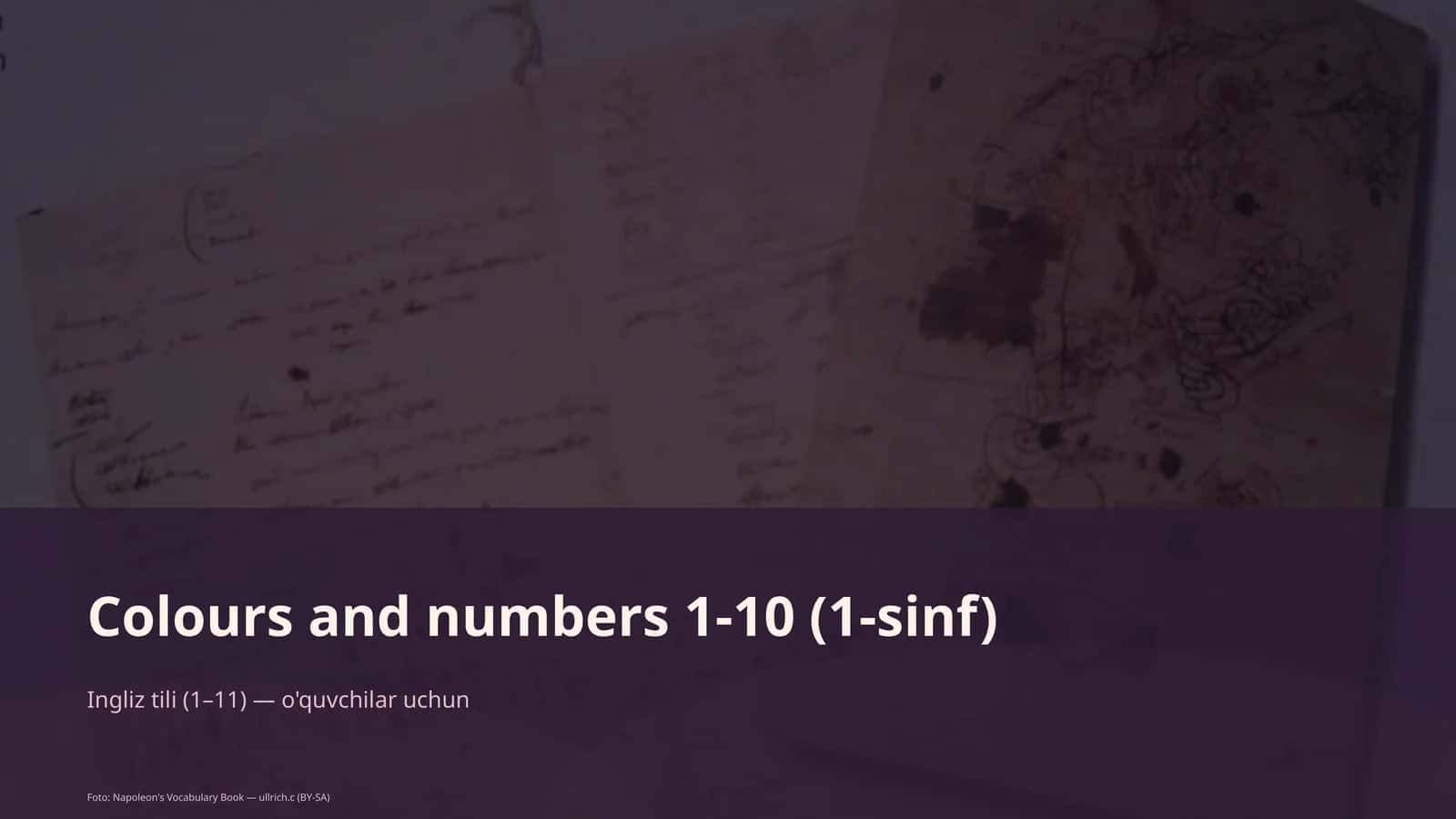 Colours and numbers 1-10 (1-sinf) 1