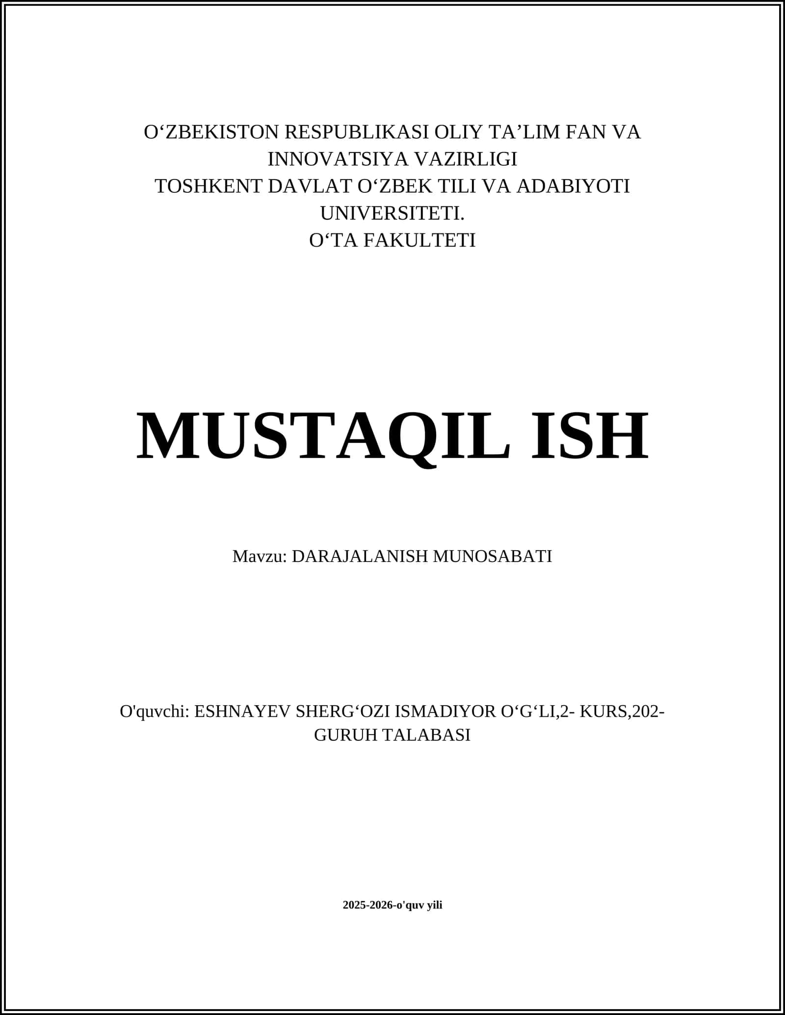 DARAJALANISH MUNOSABATI 1