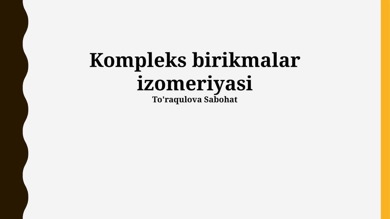 Kompleks birikmalar izomeriyasi 1