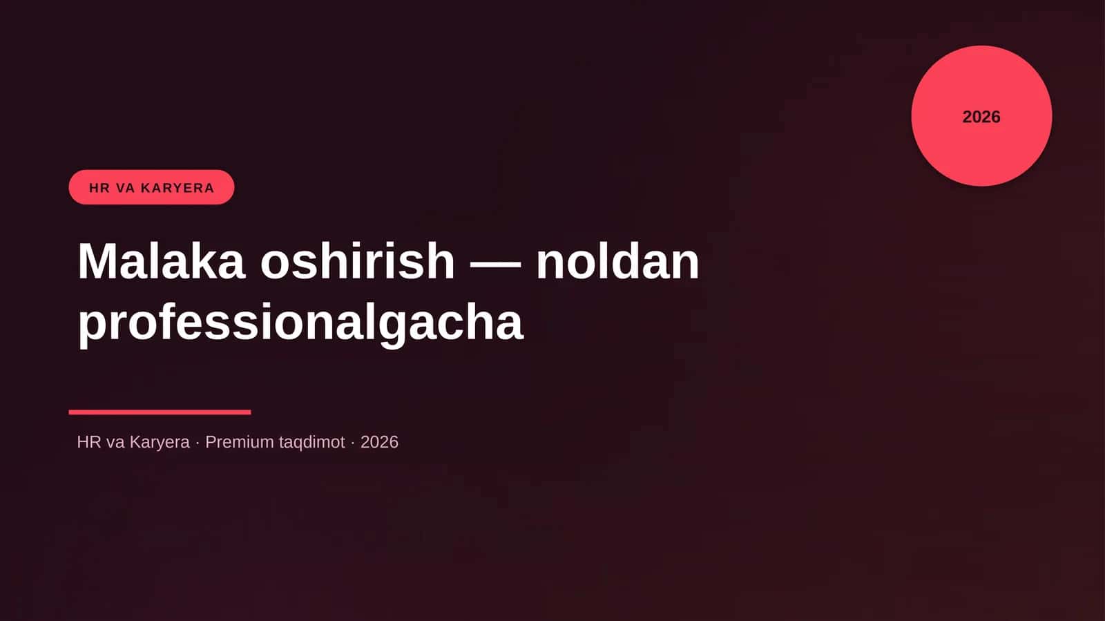 Malaka oshirish — noldan professionalgacha 1