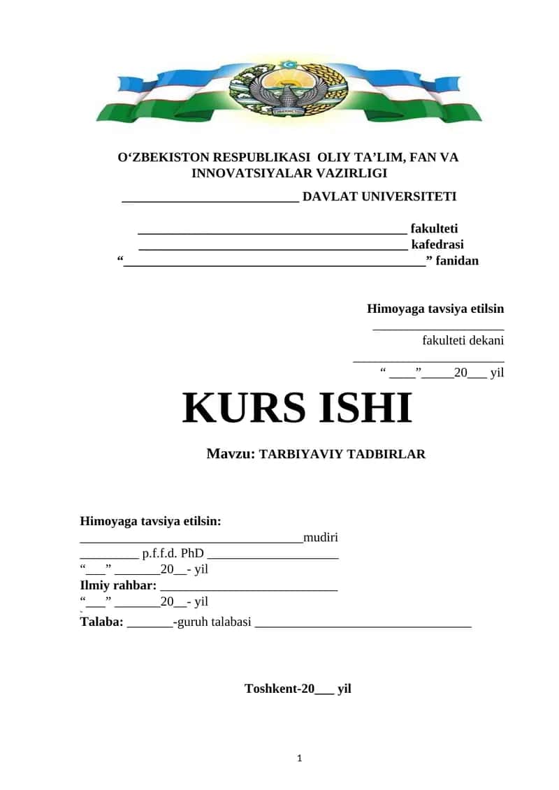 TARBIYAVIY TADBIRLAR 1