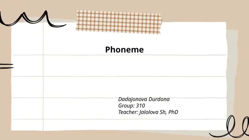 Phoneme 1