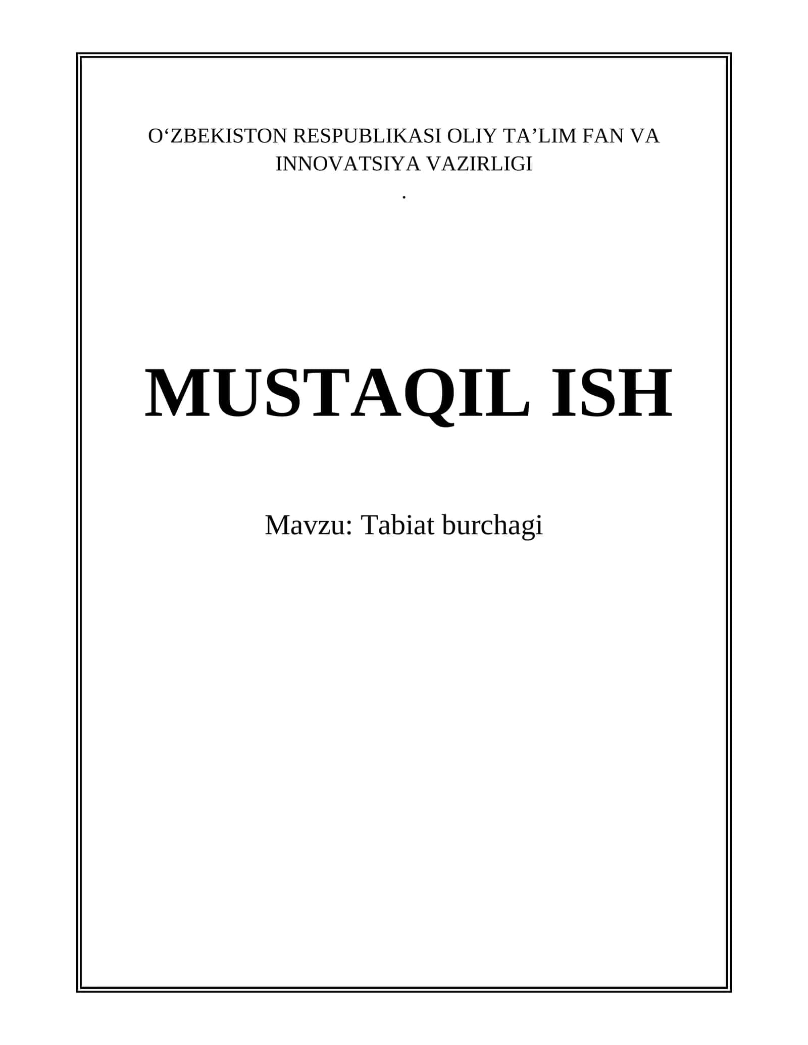 Tabiat burchagi 1