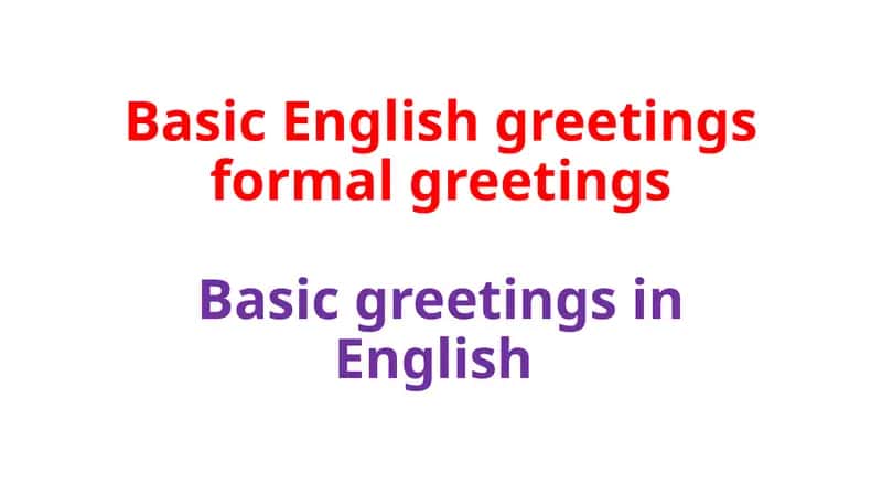 Basic English greetings 1