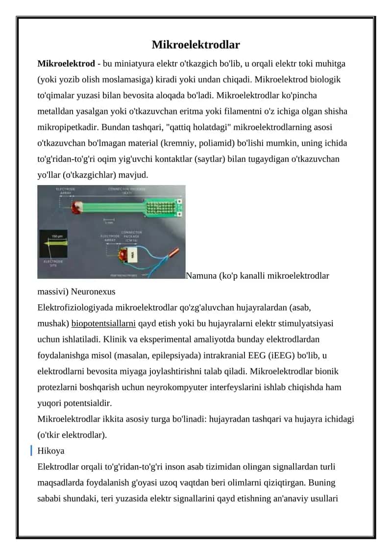 Mikroelektrodlar