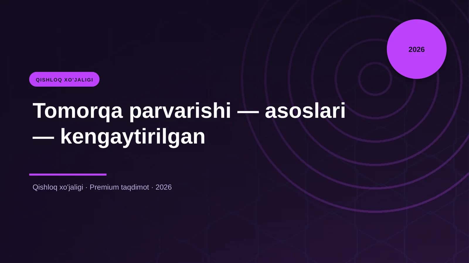 Tomorqa parvarishi — asoslari — kengaytirilgan 1