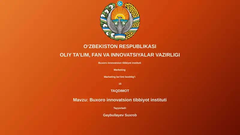 Buxoro innovatsion tibbiyot instituti 1