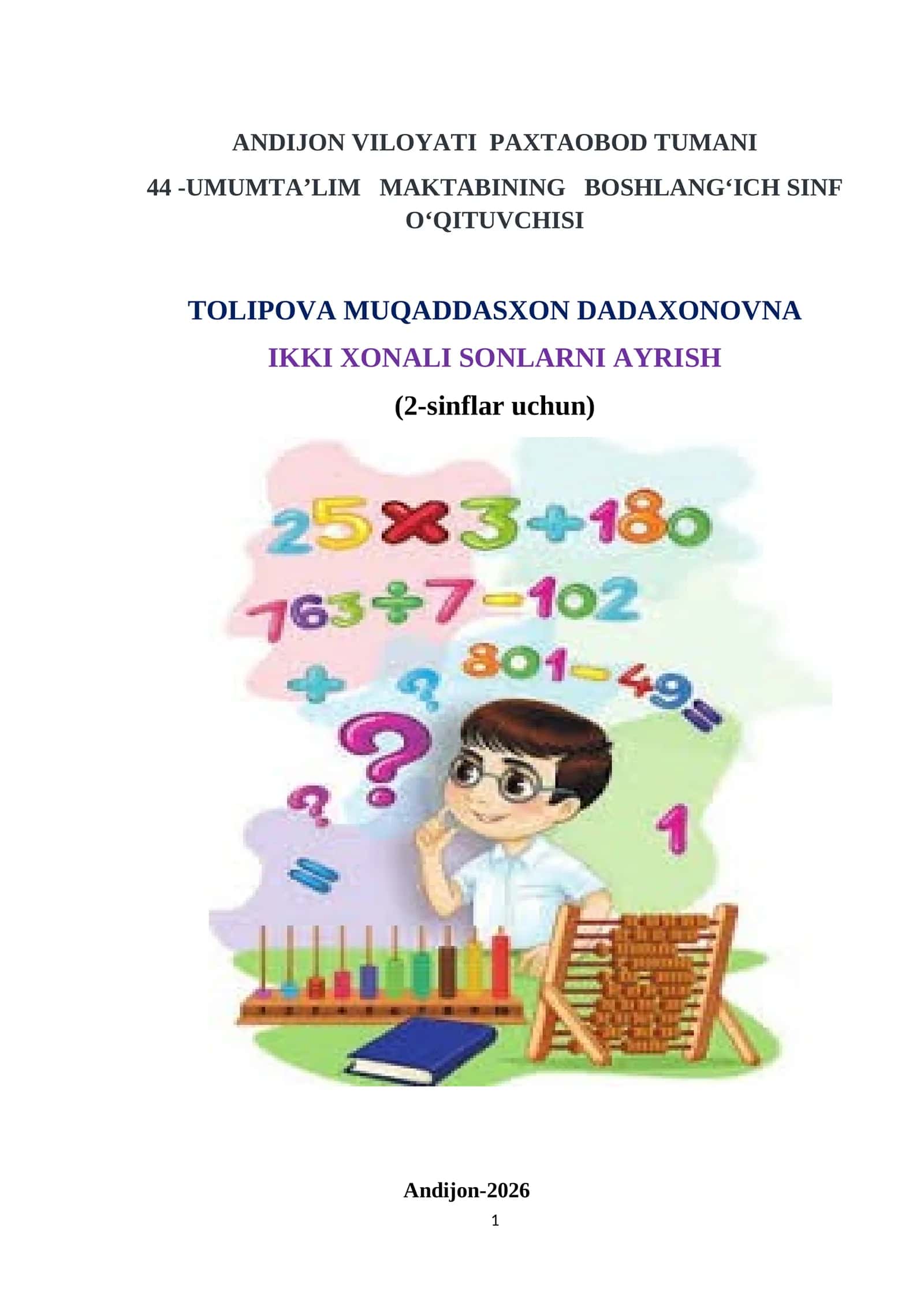 IKKI XONALI SONLARNI AYRISH 1
