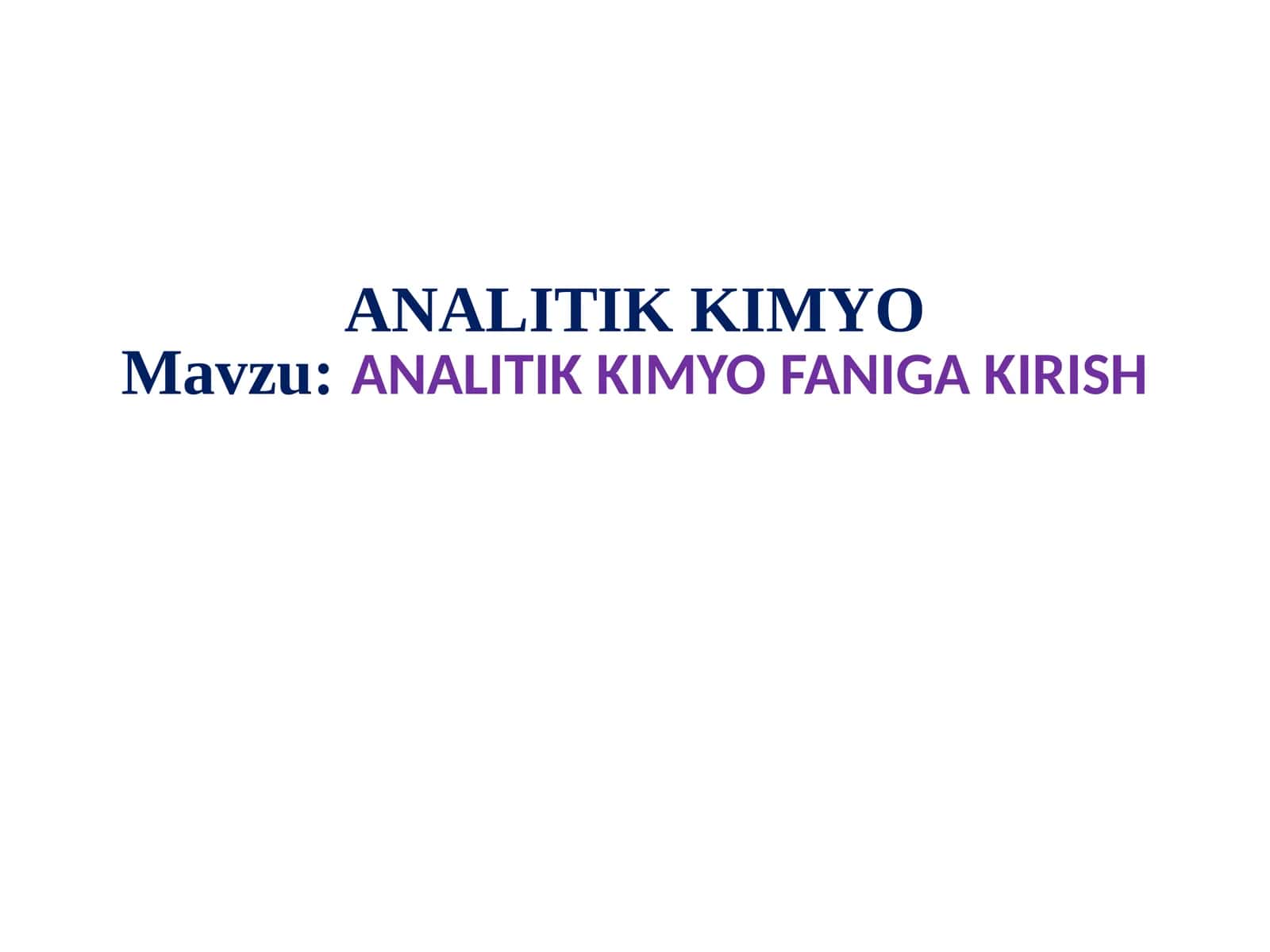 ANALITIK KIMYO 1