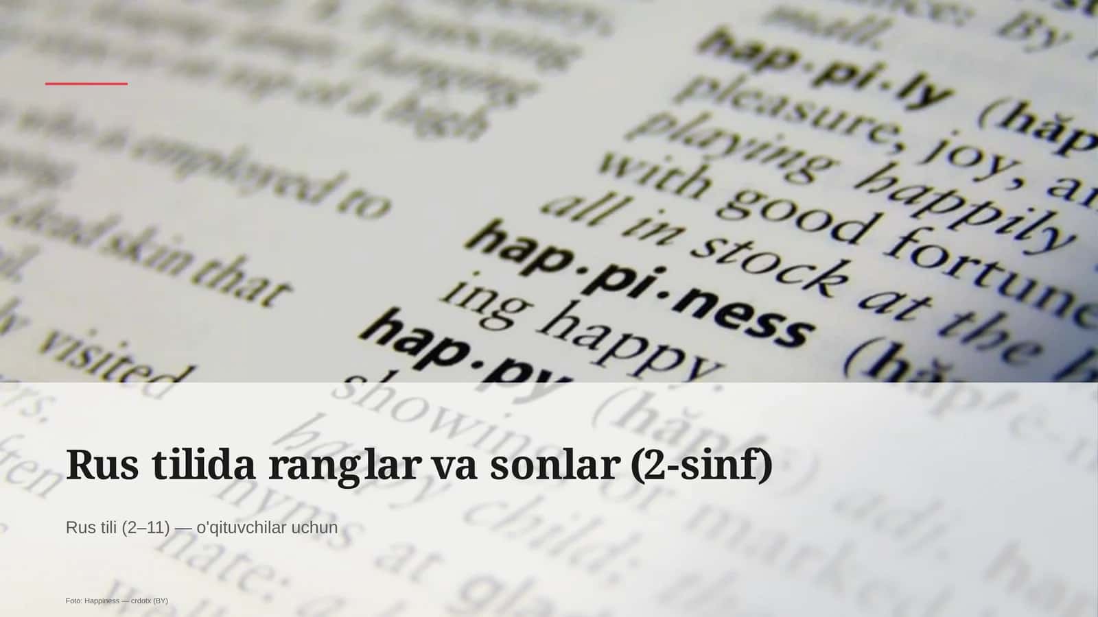 Rus tilida ranglar va sonlar (2-sinf) 1