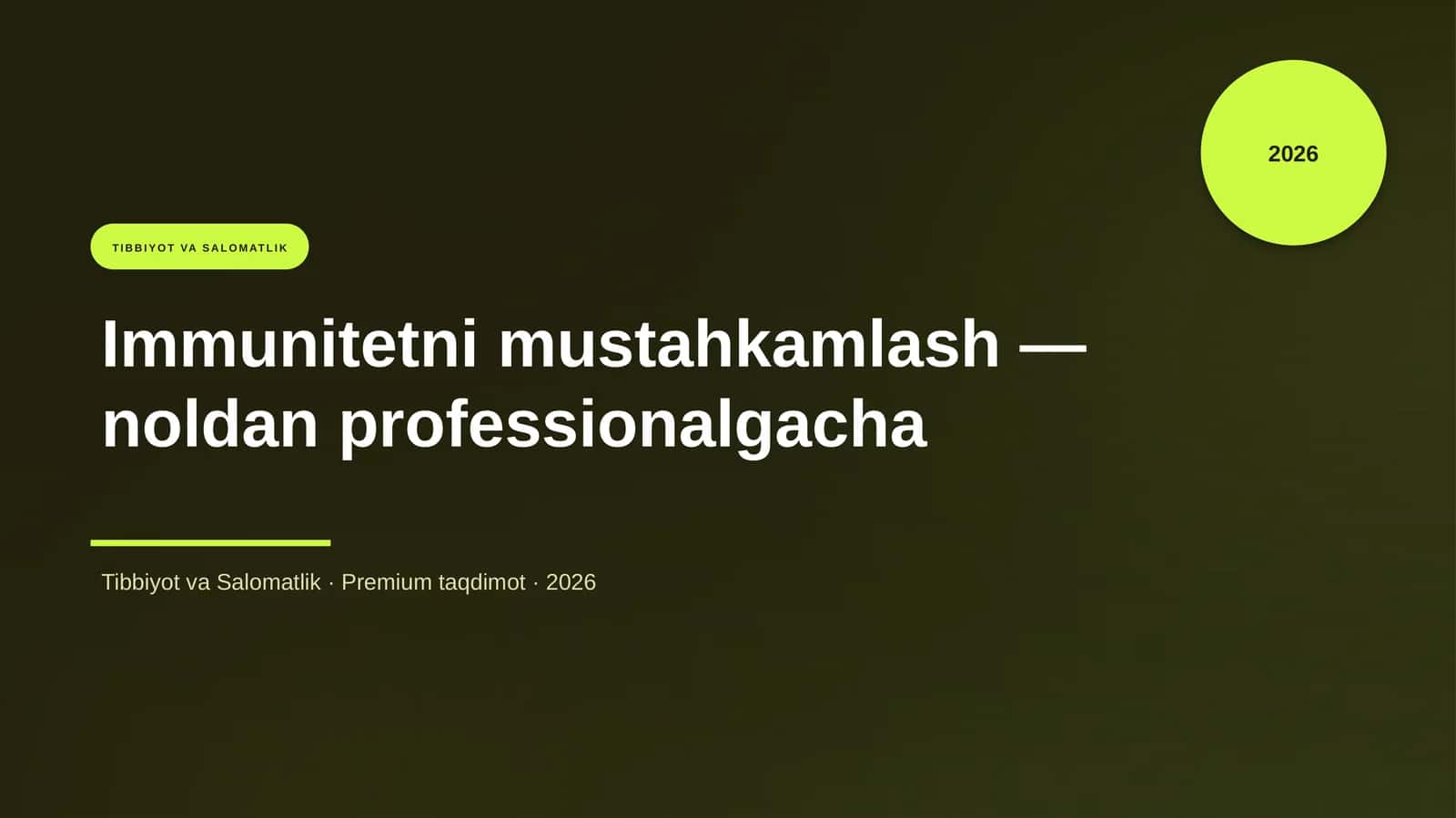 Immunitetni mustahkamlash — noldan professionalgacha 1
