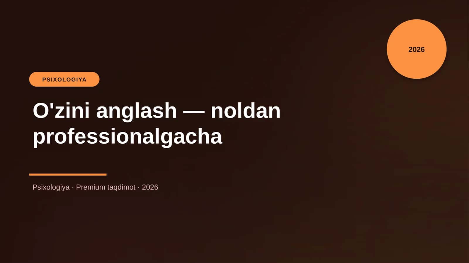 O'zini anglash — noldan professionalgacha 1