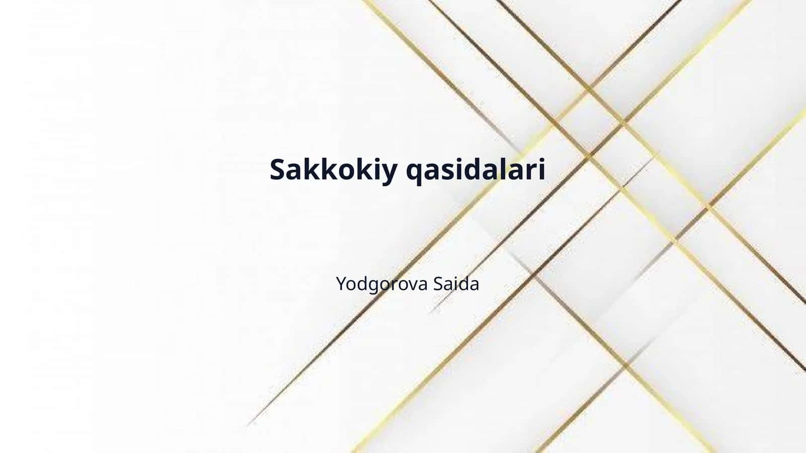Sakkokiy qasidalari 1