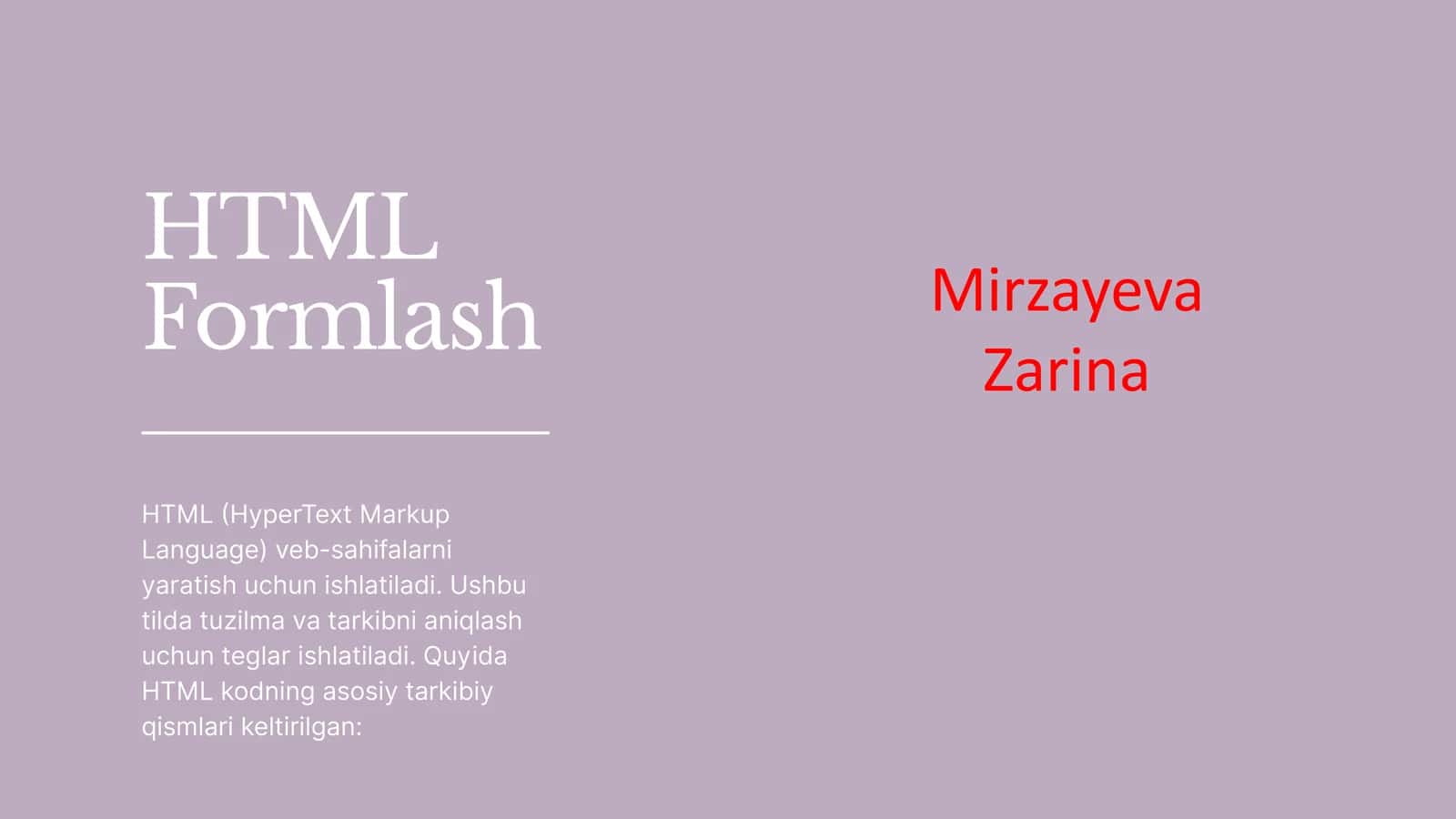 HTML Formlash 1