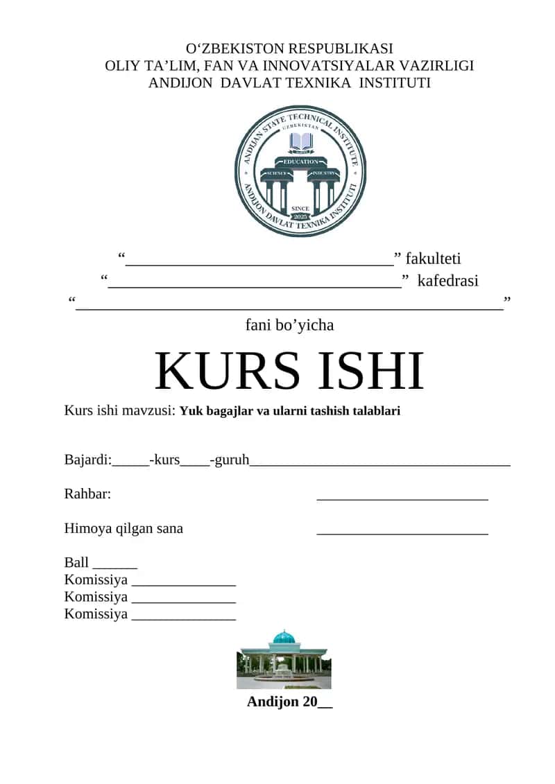 Yuk bagajlar va ularni tashish talablari 2 1
